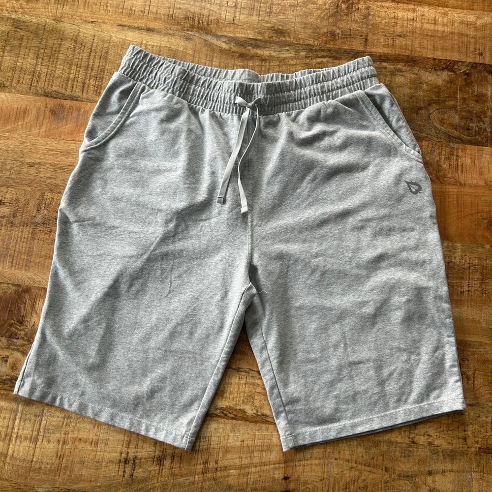 Baleaf Mens Heather Gray Sweat Shorts XL Elastic Drawstring Lounge Gym Athletic